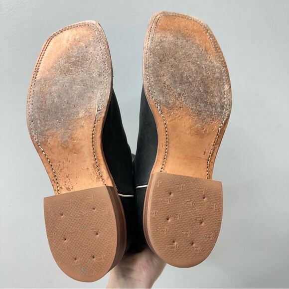 Justin bent rail western square toe cowgirl black leather boots women's 11 - Picture 6 of 7